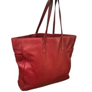 Vintage Express Design Studio Large Red Leather Tote Bag